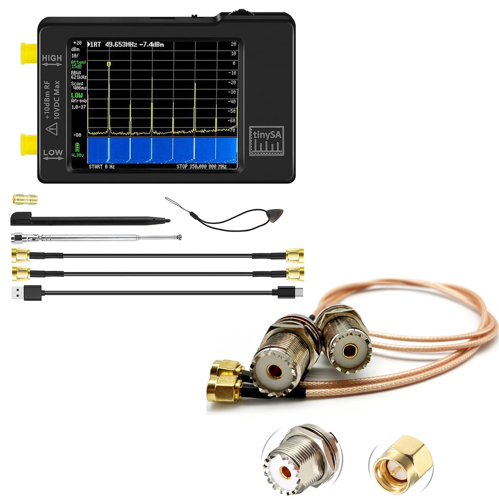 AURSINC Portable TinySA Spectrum Analyzer Hand Held Frequency