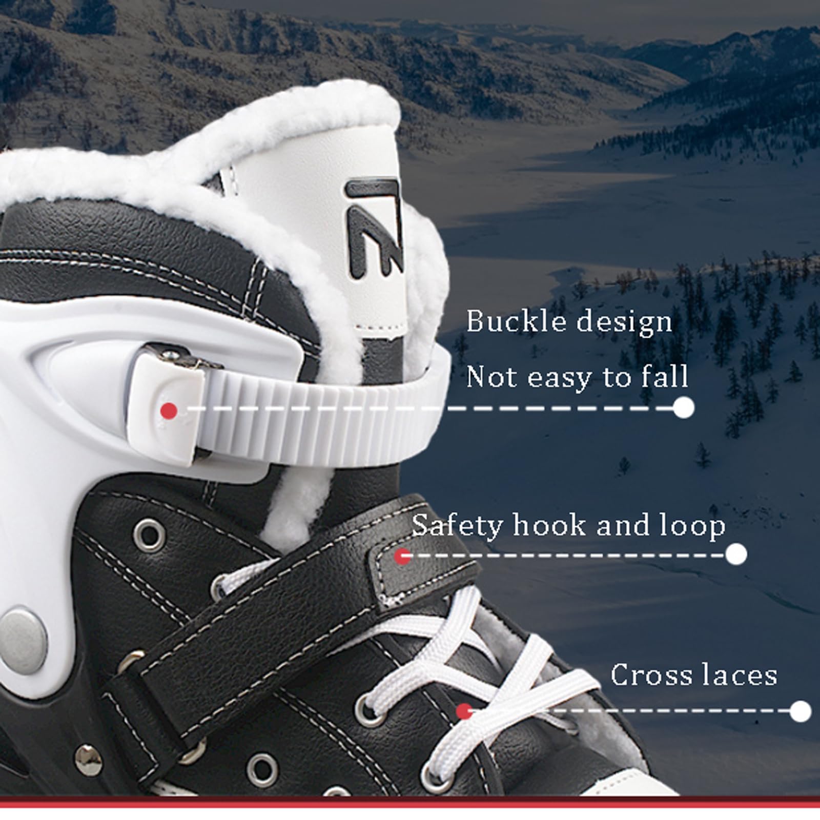 Patins de hockey sur glace junior,Patins de hockey sur glace réglables pour débutants hommes et femmes,Patins À Glace avec Système De Laçage Rapide Et Boucle À Poussoir pour Un Maintien Sûr