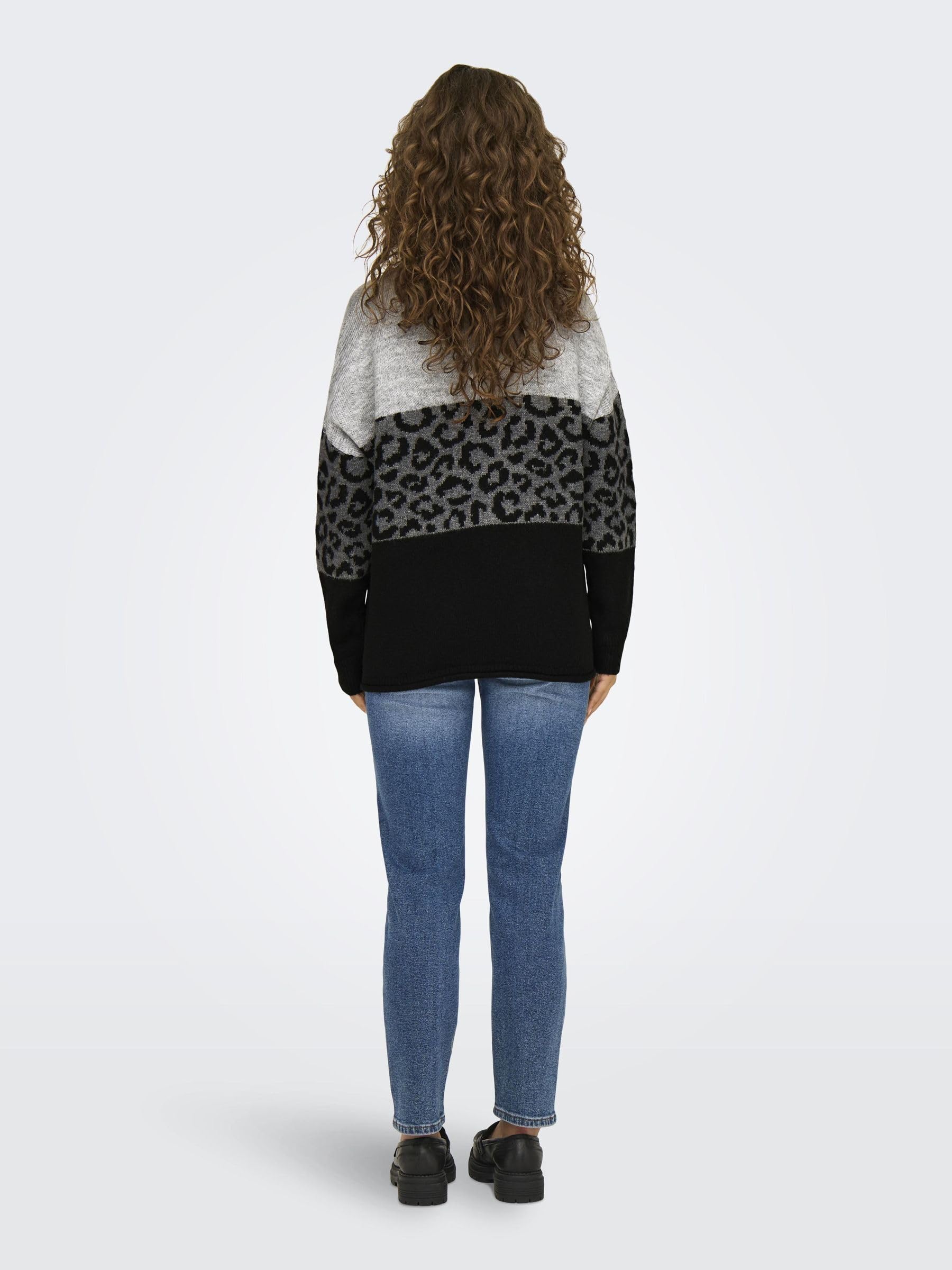 Only Onljade Animal LS O-Collo CC Knt Maglione Donna