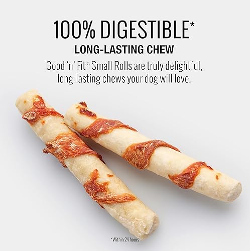 Vista 77 de GOOD 'N' FUN Rollos pequeños hechos con venado real, 10 unidades, cuero crudo altamente digerible para perros, multicolor, número de modelo: P-94431