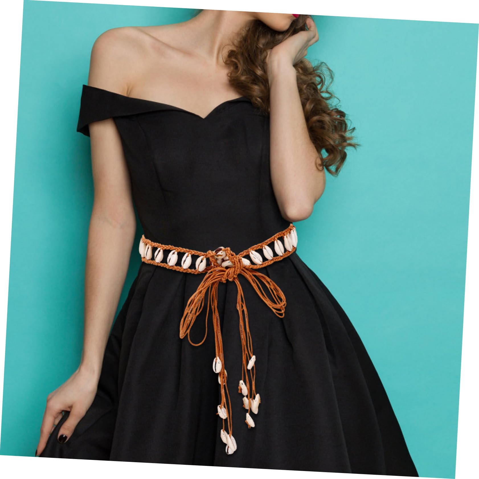 GALPADA Cinturón Tejido De Concha Cinturones Para Cinturón Para Niñas De Para El Vestido De Vestir De Tejido De Vestir Cuerda