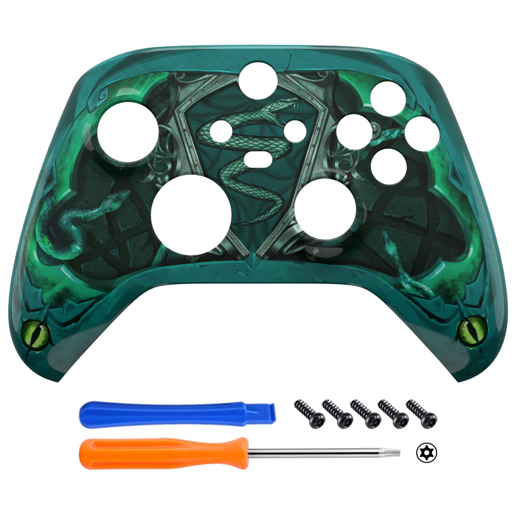 eXtremeRate Coque de Rechange pour Manette Xbox Series X et S – Libérez Votre Style – Œil du Serpent – Accessoires personnalisés pour Manette Xbox Core sans Fil [contrôle Non Inclus]