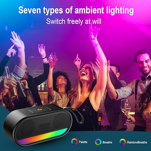 Miniatura 7 de Altavoz Bluetooth con altavoz dual de 24 W, sonido fuerte HD, graves inalámbricos portátiles para exteriores, Bluetooth 5.3, micrófonos integrados