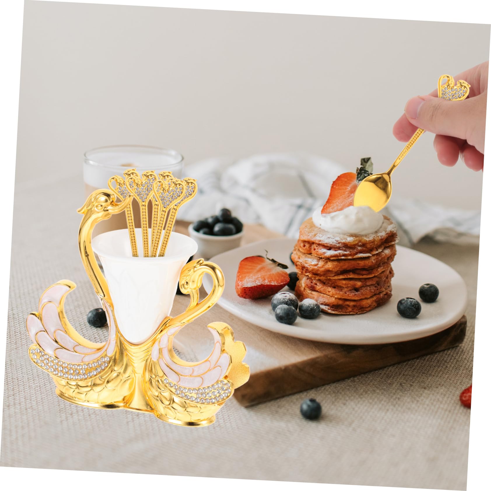Juego de Cucharas de Café Creativas en Metal, 1 Set Dorado