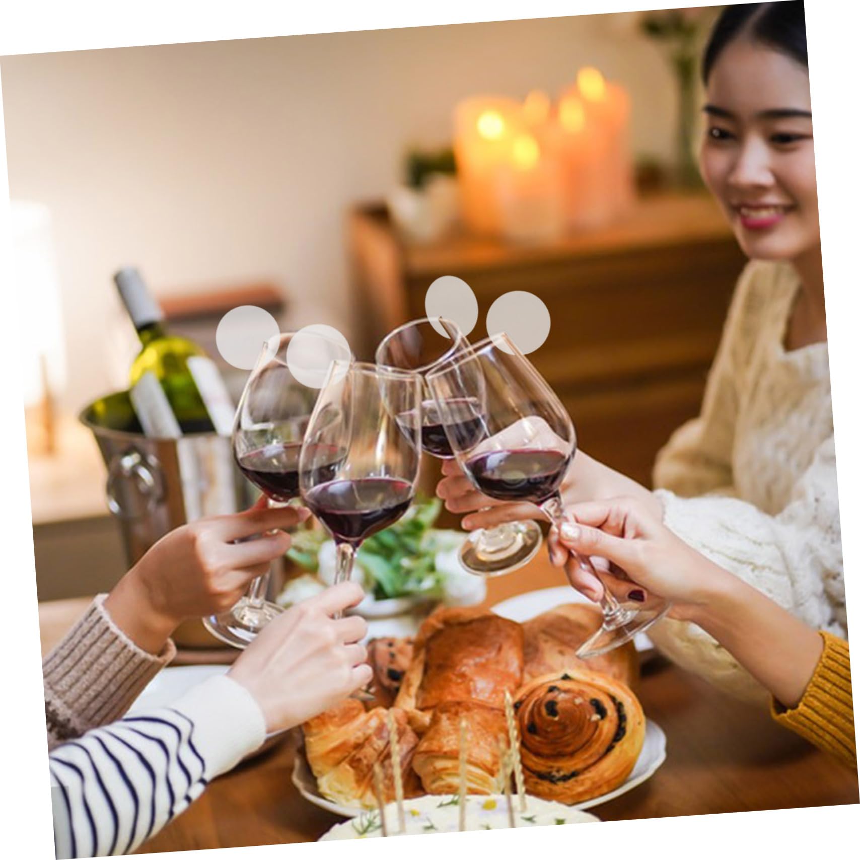 PartyKindom 60pezzi Etichette per Bevande Rotonde in Acrilico Segnabicchieri Decorativi per Feste Ciondoli per Calici da Vino Etichette per Bevande Sostituibili per Ristoranti e Eventi