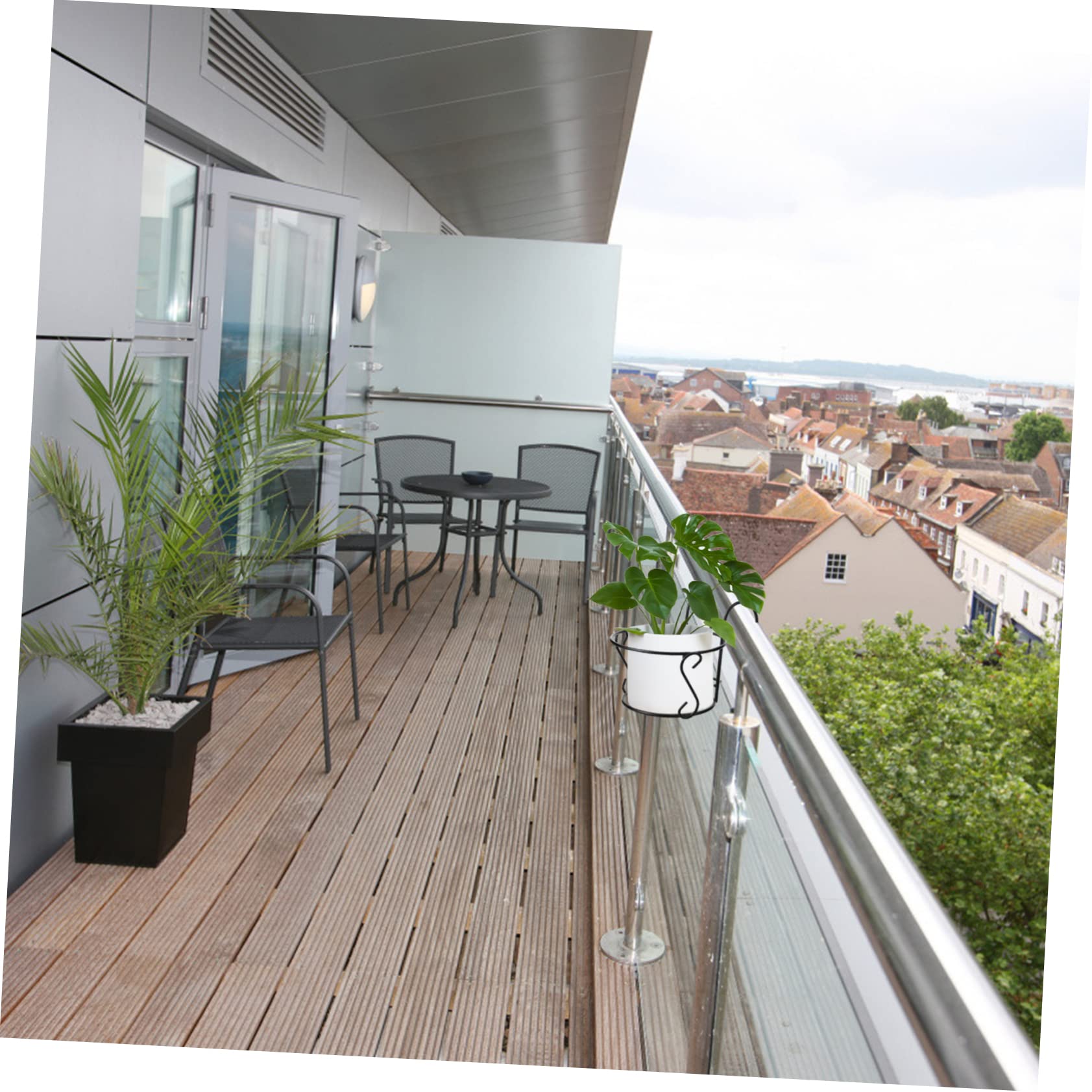 HANABASS 2 Stück Hängender Blumenbehälter für Balkon Robuster Blumentopf für Drinnen und Draußen Stabiler Pflanzgefäßhalter für Pflanzen Vielseitig Einsetzbar Wohnräumen und