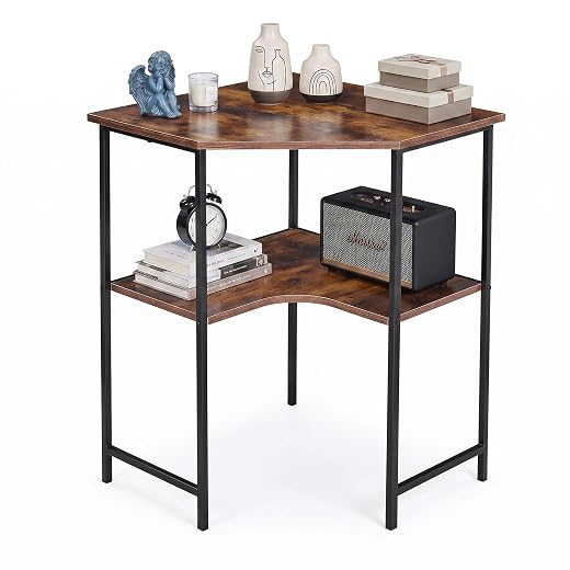 VECELO Small Corner Computer Desk 33 for Ultra-Tight Alcoves