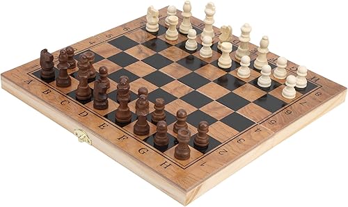 Miniatura 1 de Pwshymi Foldable Chess Checkers Set with Unique Design for Logical Thinking Training, Easy to Carry and Store