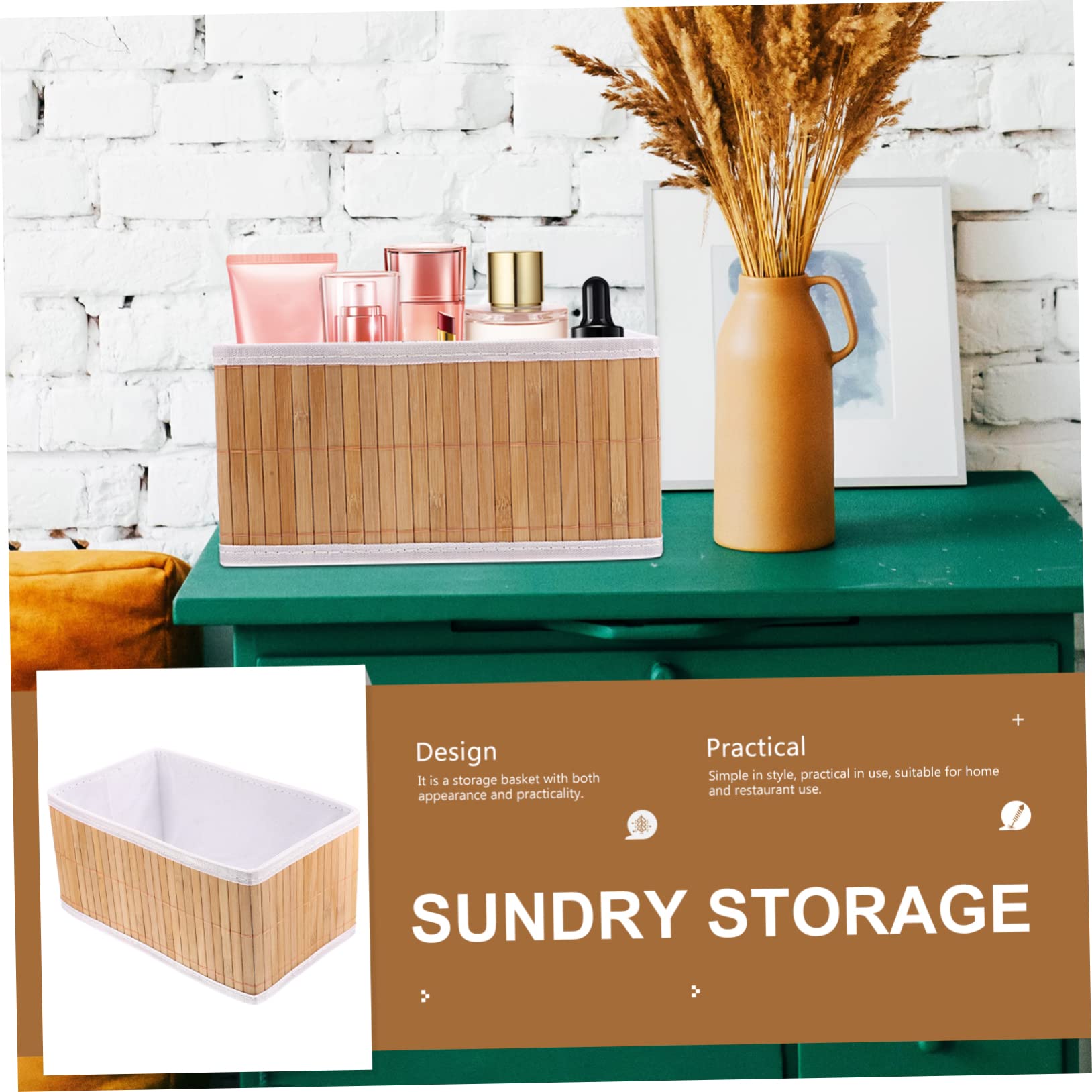 OFFSCH 2pcs Storage Basket Food Containers Woven Food Basket Countertop Basket Woven Baskets Snack Basket Seagrass Basket Woven Storage Basket Home Storage Basket Canvas