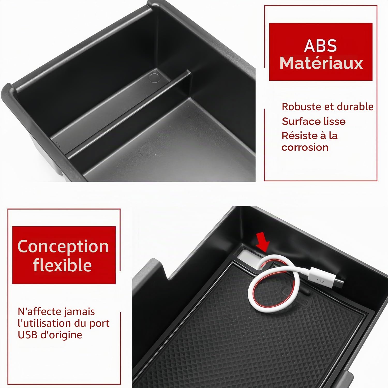 Console Centrale Compatible avec Toyota Prius 5 XW60 2023-2025 2026 Boîte de Rangement de Voiture, Boîte à Gants Accoudoir Organisateur Plateau Accessoires