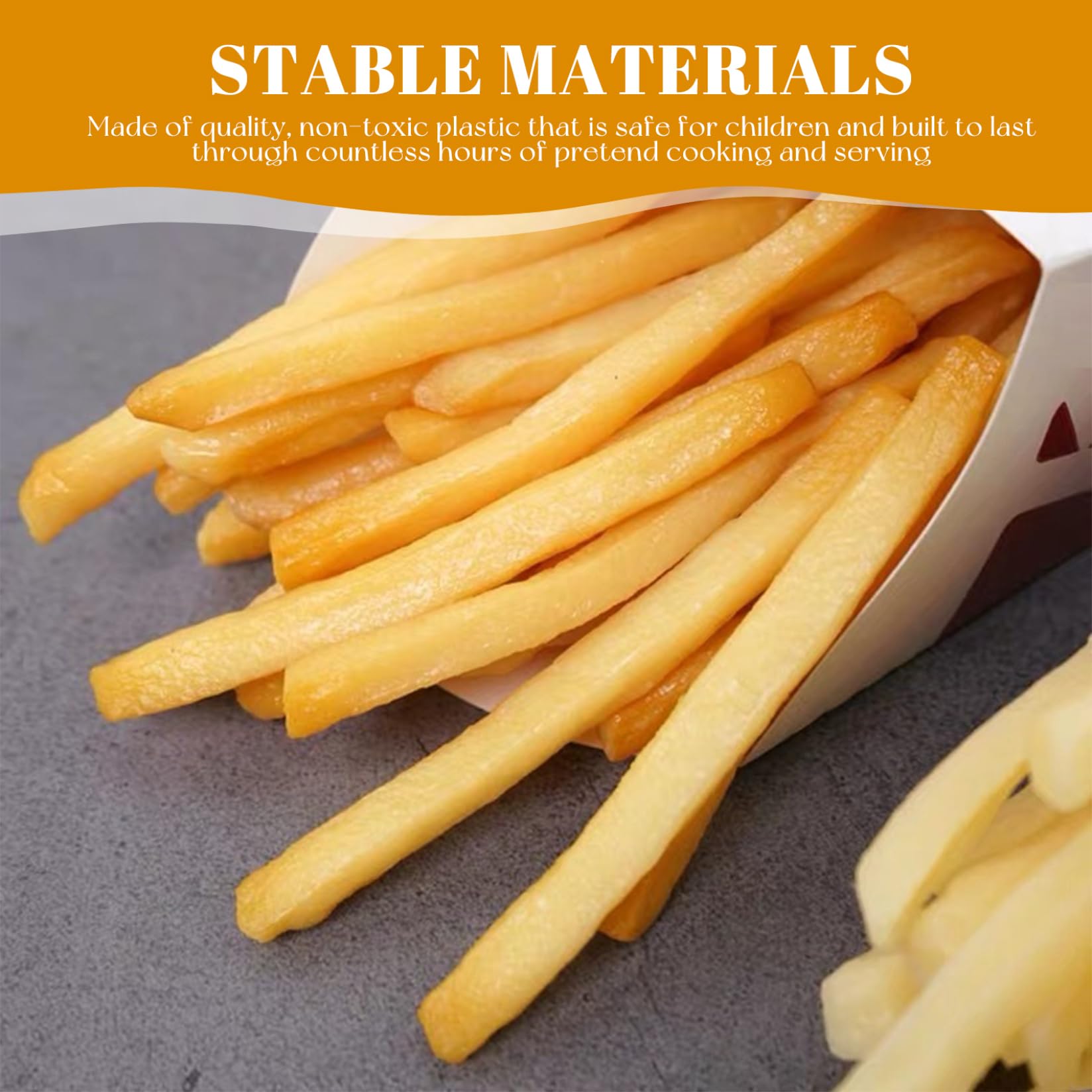 Juego De Comida Realista De Plástico Con Hamburguesa Y 10 Unidades De Patatas Fritas, Accesorio De Cocina Para Juego De Roles, Decoración De Exhibidores Y Aprendizaje Creativo, Seguro Y Fácil De Limpiar