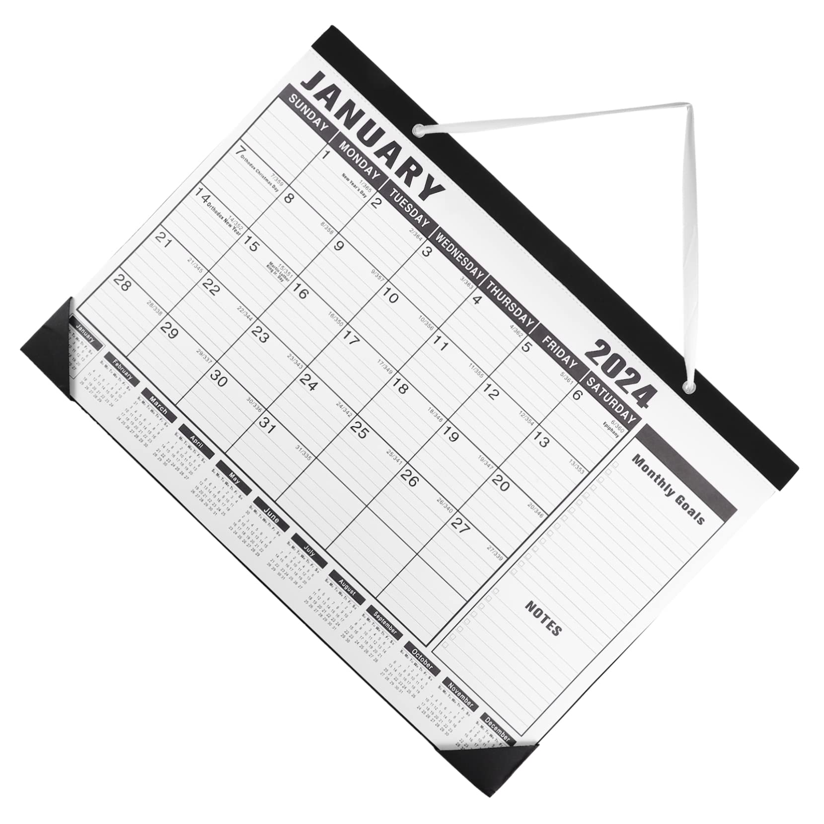 SHINEOFI 4pezzi Calendario Da Parete Inglese Con Scrittura Pianificazione Mensile Per Ufficio e Casa Design Casual e Resistente Calendario Festivo Per Organizzazione Giornaliera