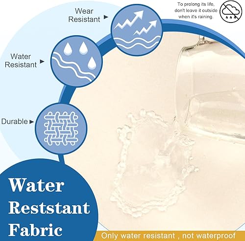 Miniatura 5 de 14 fundas de cojín de patio para 7 piezas, muebles de exterior, juegos de asientos seccionales, resistentes al agua, más 2 almohadas (caqui, 24.8