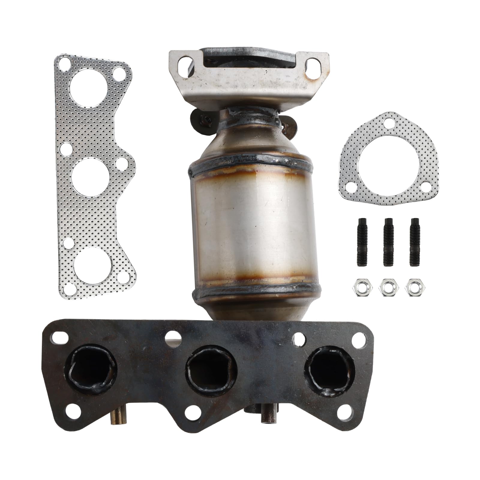 Katalysator Typgenehmigt 03D131701D Edelstahl Abgasanlage Passend für VW Polo 9N 1.2 2004–2009 für Skoda Fabia 1.2 Seat Ibiza 1.2 Direkter Ersatz Euro 4 OBD mit Lambdasondenanschluss