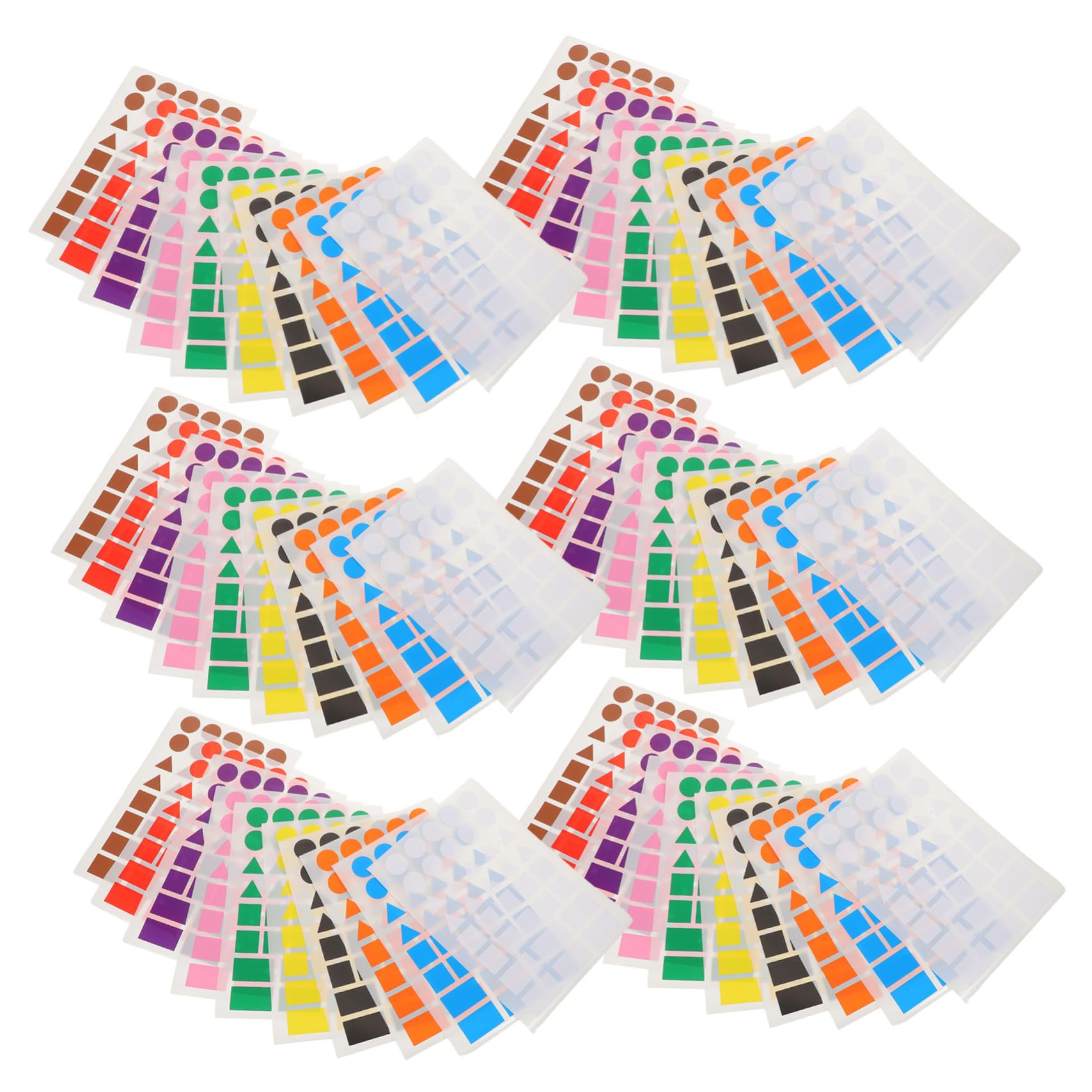 ABOOFAN 100 Fogli Etichette Adesive Colorate a Forme Diverse Stickers Rimovibili Scrivibili per Organizzazione Ufficio Codifica Documenti e Decorazioni Party
