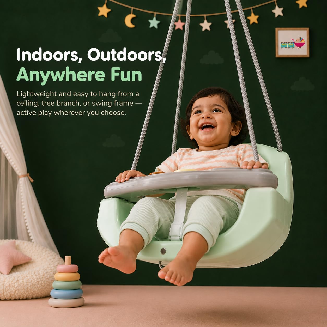 eHomeKart Baby Swing - Safe & Comfortable Toddler Swing -4