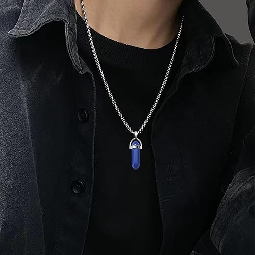 Miniatura 4 de 20 colgantes de cristal curativo de 10 colores, bala hexagonal de cristal puntiagudo, piedra de cuarzo para chakras, piedras preciosas naturales,