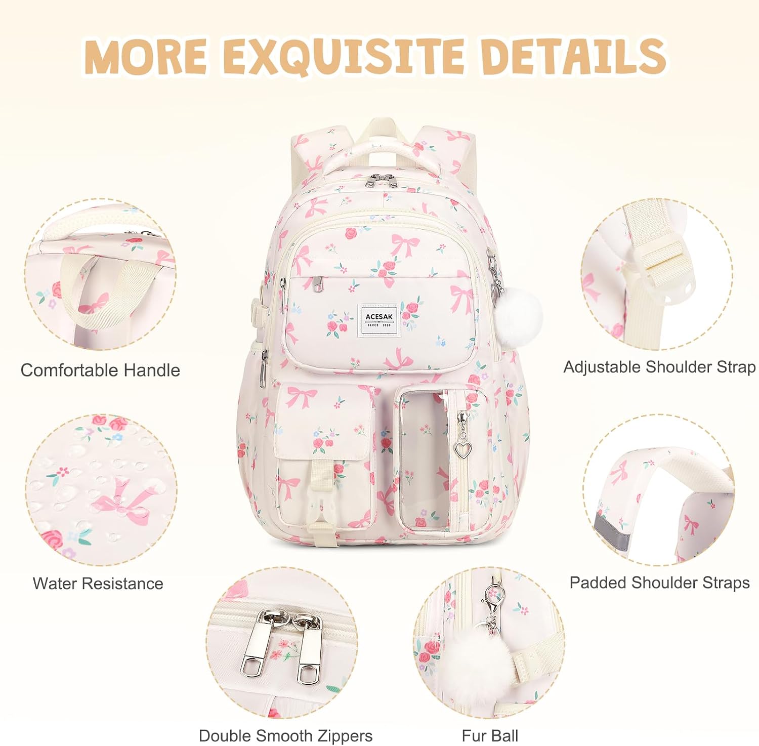 Acesak Backpack Girls Lunch Box Pencil