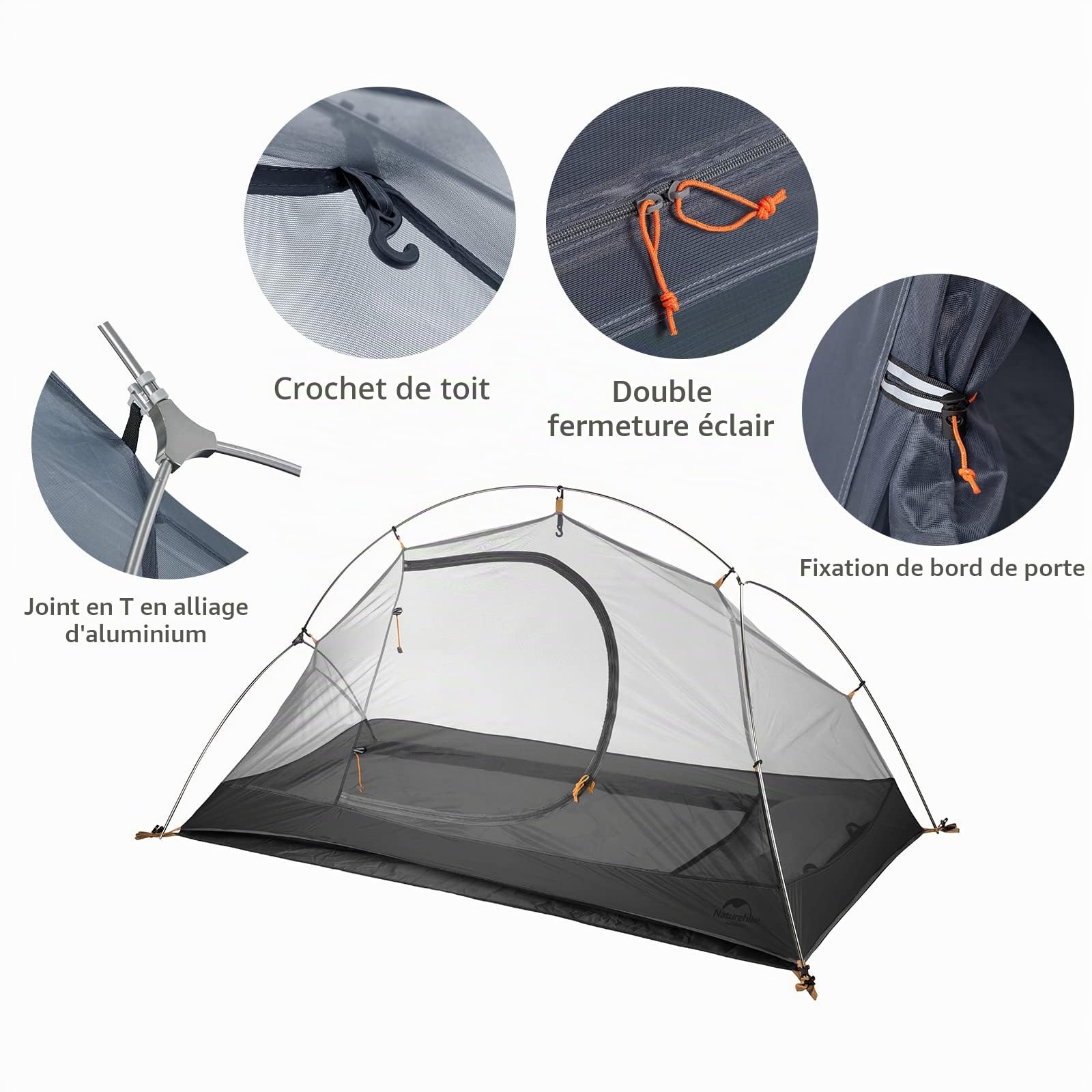 Naturehike Tente de Trekking Autoportante Ultralégère pour 1 Personne 3 Saison pour Camping Randonnée Vacances en Plein air