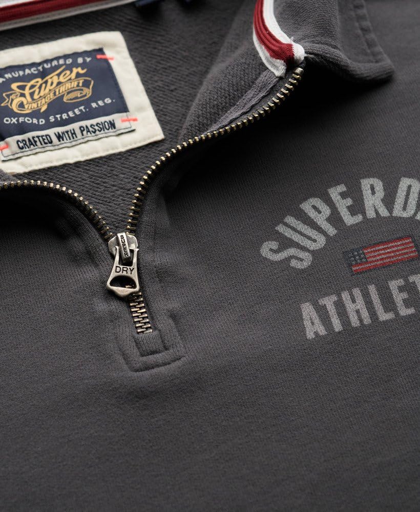Superdry Athletic Collared sweter damski z zamkiem błyskawicznym antracyt 44