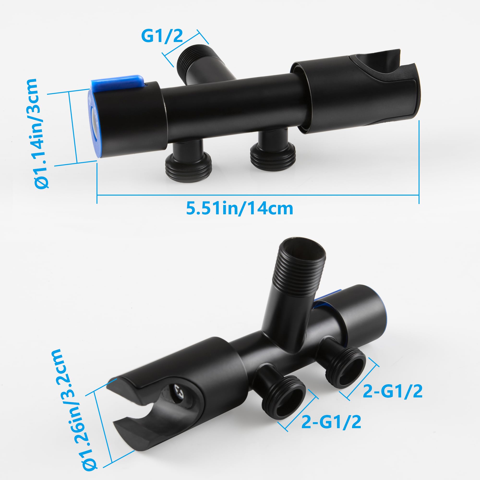 Hand Shower for Bidet Spray Hand Bidet Spray Bathroom Pet Washing with Flexible Shower Pants Holder Adapter Valve Shower Spray Gun, SKOWLL Matte Black