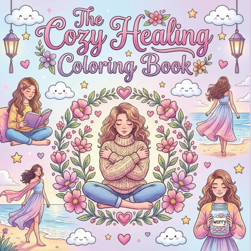 The Cozy Healing Coloring Book: A Relaxing Adult Coloring Book for Self-Love, Mindfulness, Stress Relief, and Emotional Healing