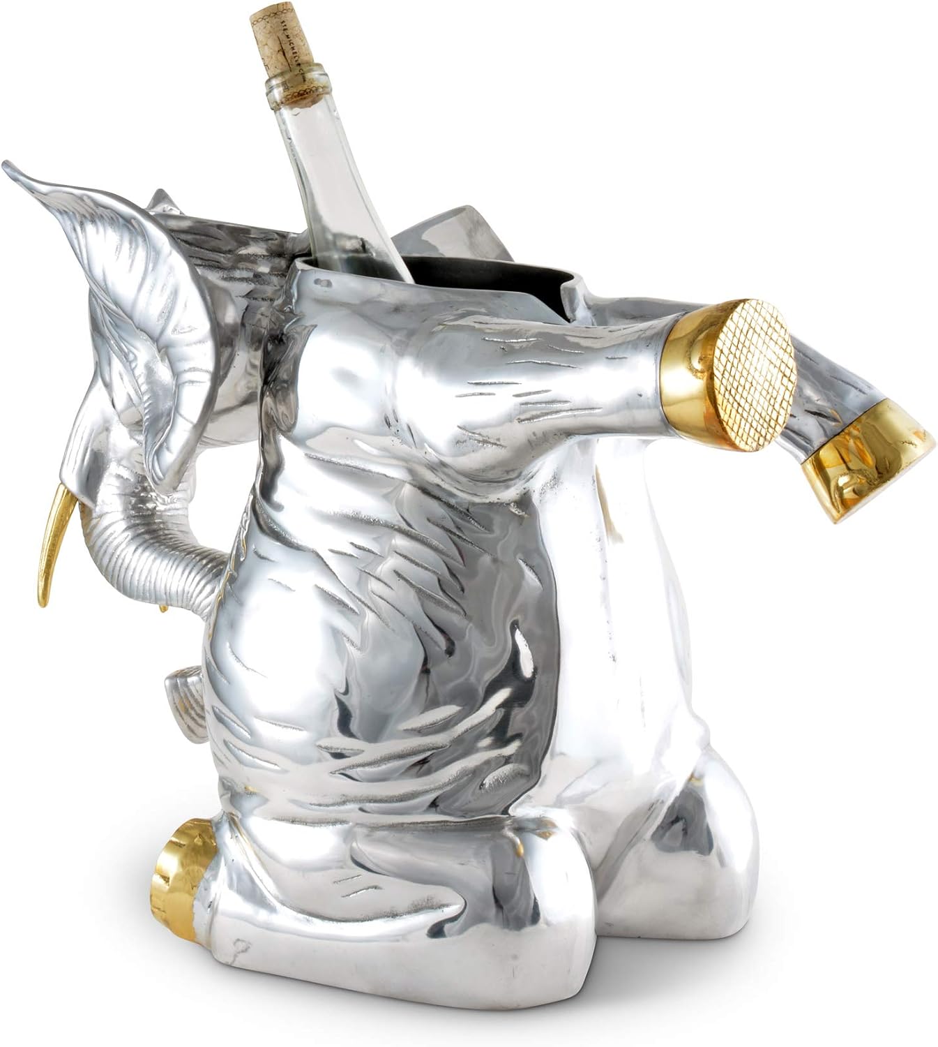 Arthur Court Designs Aluminum Elephant Ice/Wine/Champagne Bucket 12 inch Diameter - 22 inch Tall