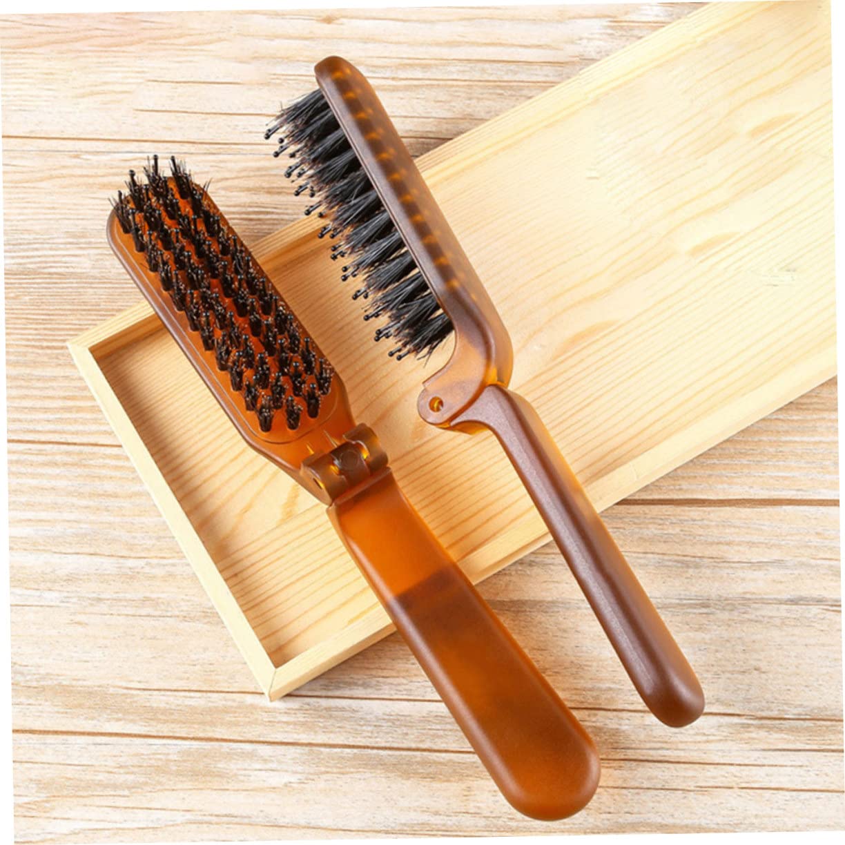 6 Piezas Peine plegable Peine de hombre de de cerdas cepillo de pelo de bolsillo manejar pelucas para hombre peluquín para hombres de viaje para peluqueria FRCOLOR