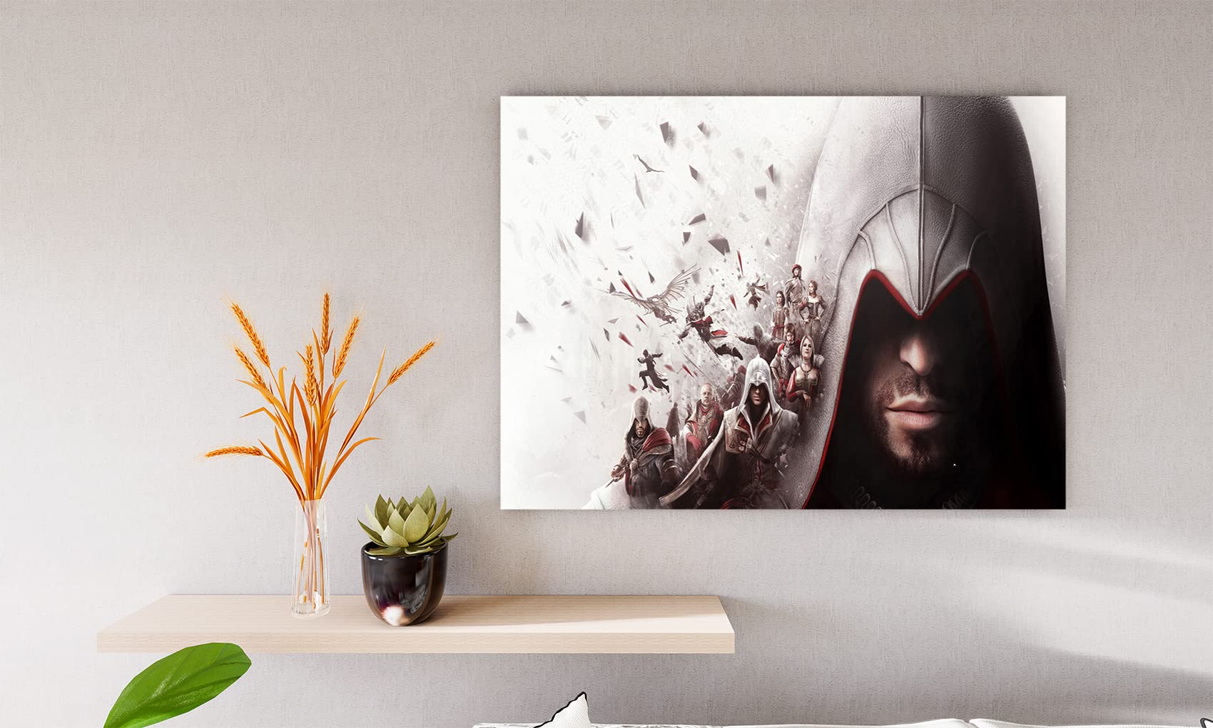 Xtreme Skins Designs Print Wooden Framed Canvas Wall Art Decoration Poster (14x10 Inch) - the-ezio assassins-creed