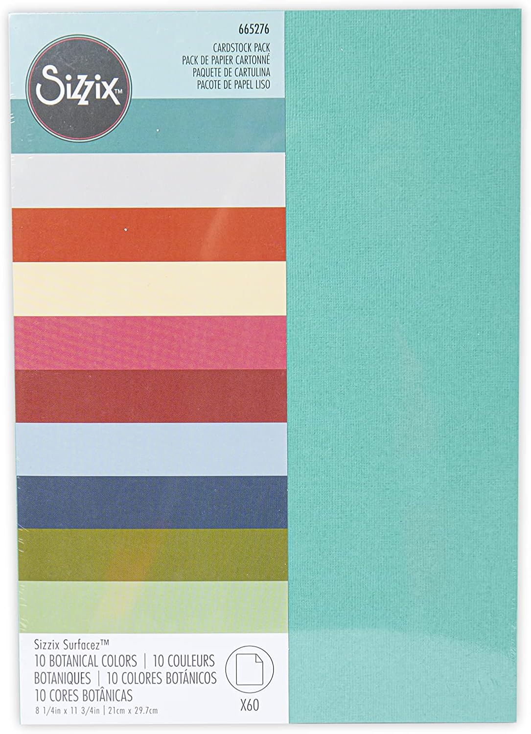 Sizzix Surfacez Cardstock Sheets A4 60PK (10 Botanical Colours), 665276, Multicolor, One Size 3 719LjC+Yh2L. AC SL1500