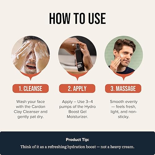 Miniatura 7 de Cardon Hidratante facial antienvejecimiento, gel coreano Hydro Boost para el cuidado de la piel, crema facial ultraligera para igualar el tono de la