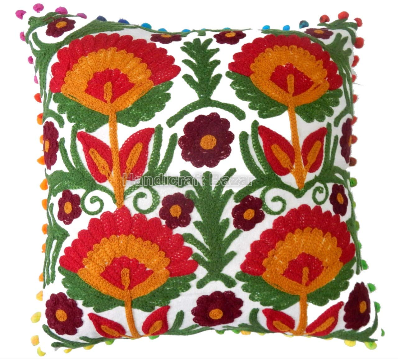 Amazon.co.jp: 刺繍入り曼荼羅クッションカバー 5点 装飾スローピロー