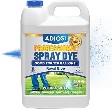 Adios! Professional Blue Spray Dye Marker, 1 Gallon, Makes 250 Gallons Indicator for Grass and Lawn Care, Safe for Mixing