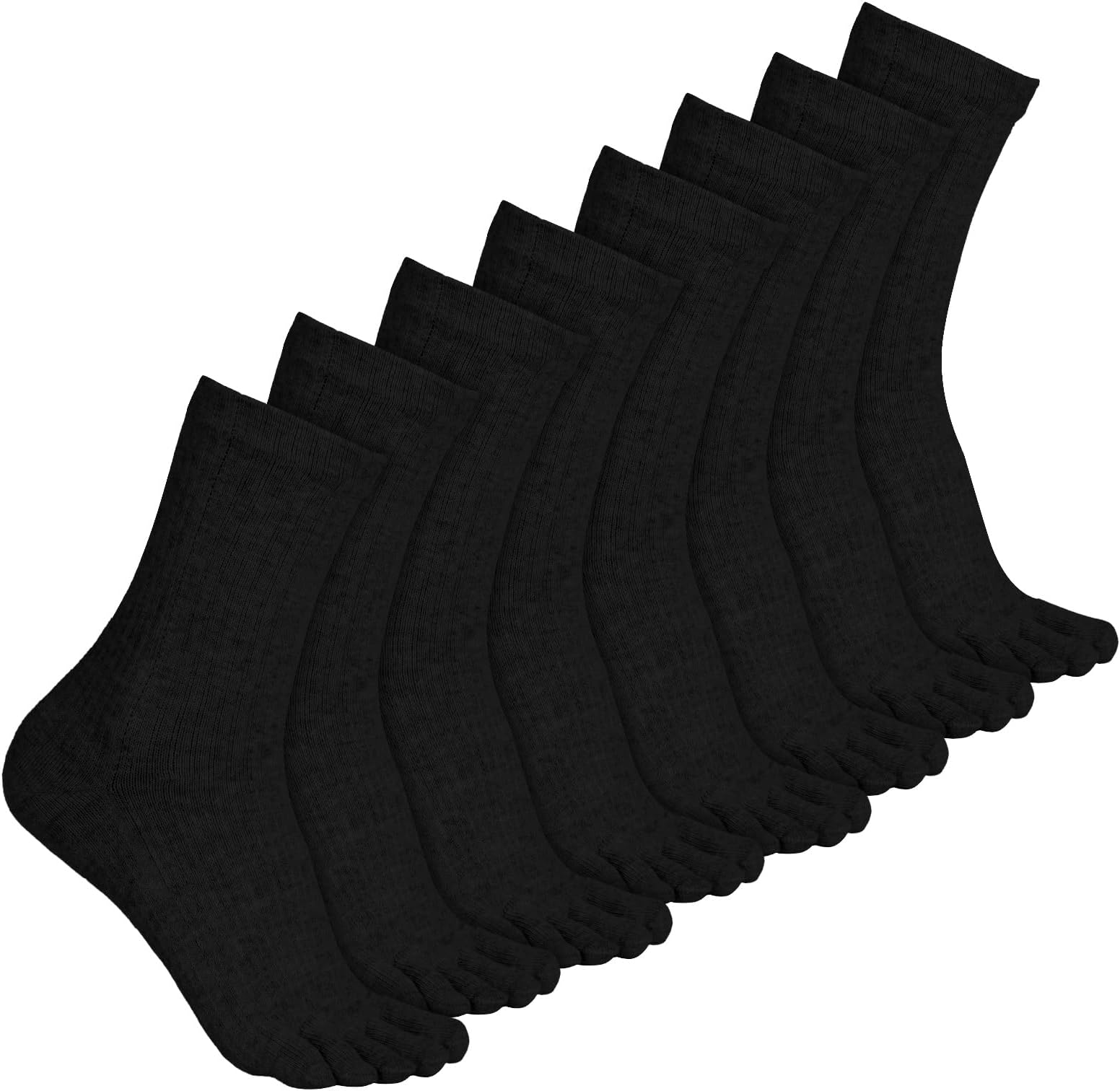 - 4 Pair Women Five Toe Socks Cotton Crew Ankle Socks with Toes for Women Men Athletic Running Yoga Daily