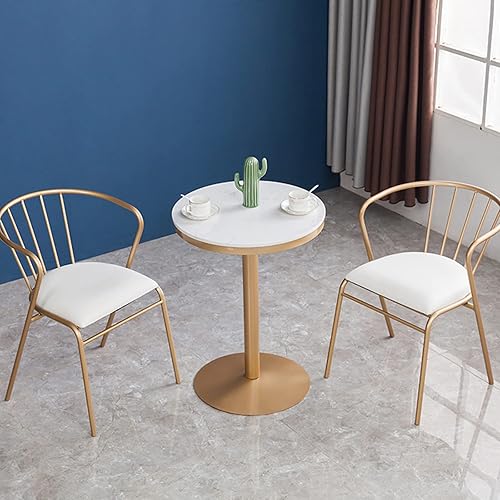 Miniatura 6 de Mesa redonda de cóctel de 21.7 in21.6 pulgadas, mesa de mármol de 303741 pulgadas de alto con base de metal, mesa de café, sala de estar,