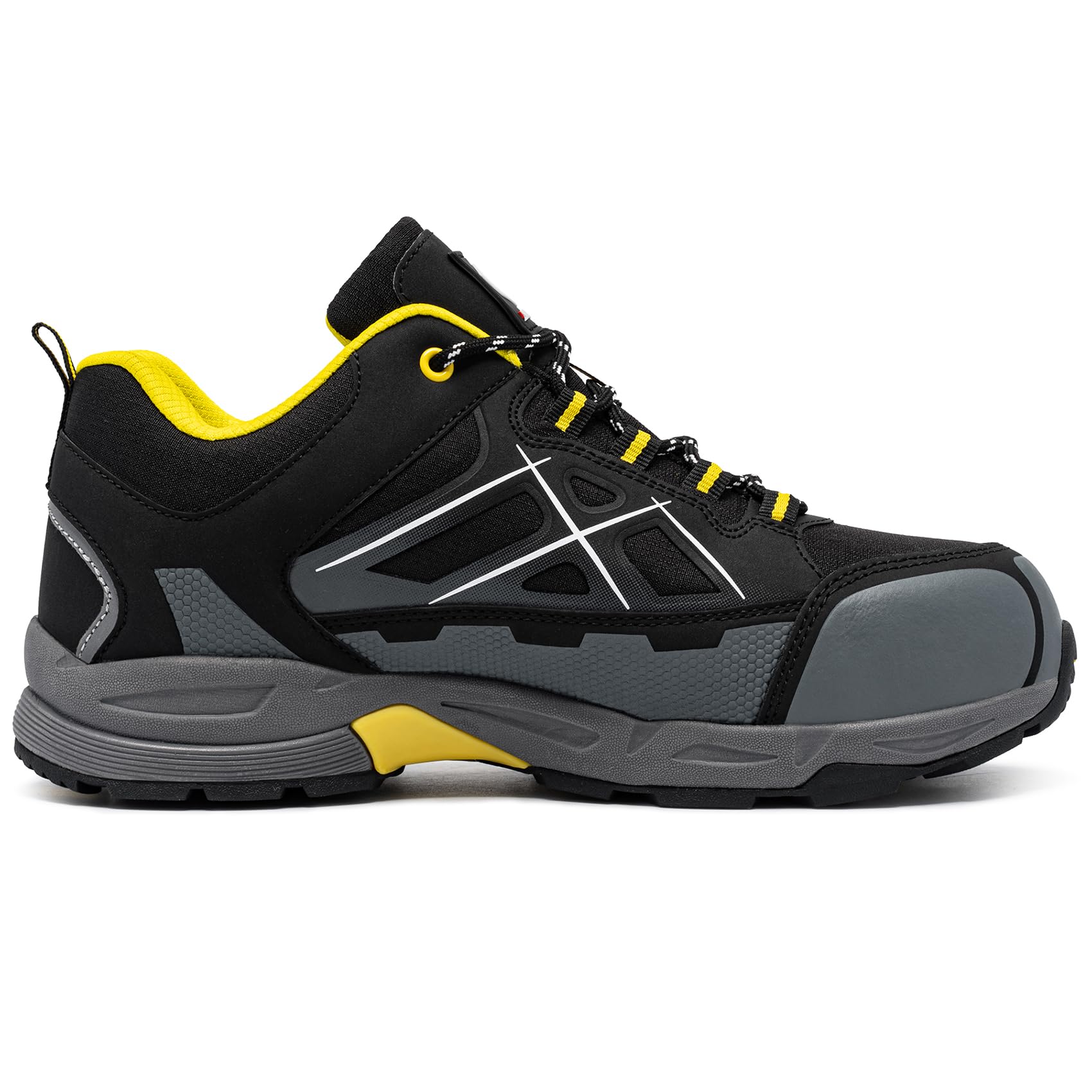 LARNMERN Zapatos de Seguridad Hombre Antiestático Punta de Acero SRC Antideslizante Transpirable Comodos Zapatillas Pies Anchos Cordones Trabajo