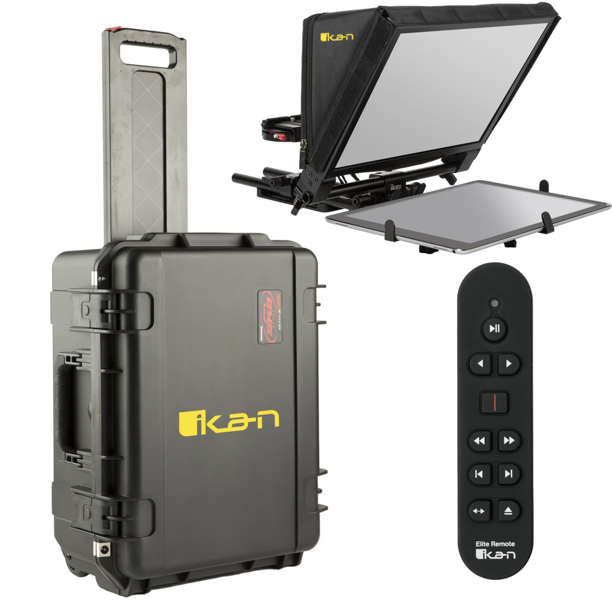 Ikan PT-Elite-PRO-TKRC Compatible with iPad Pro Large Tablet Teleprompter Adjustable Portable Electronic Device Stand