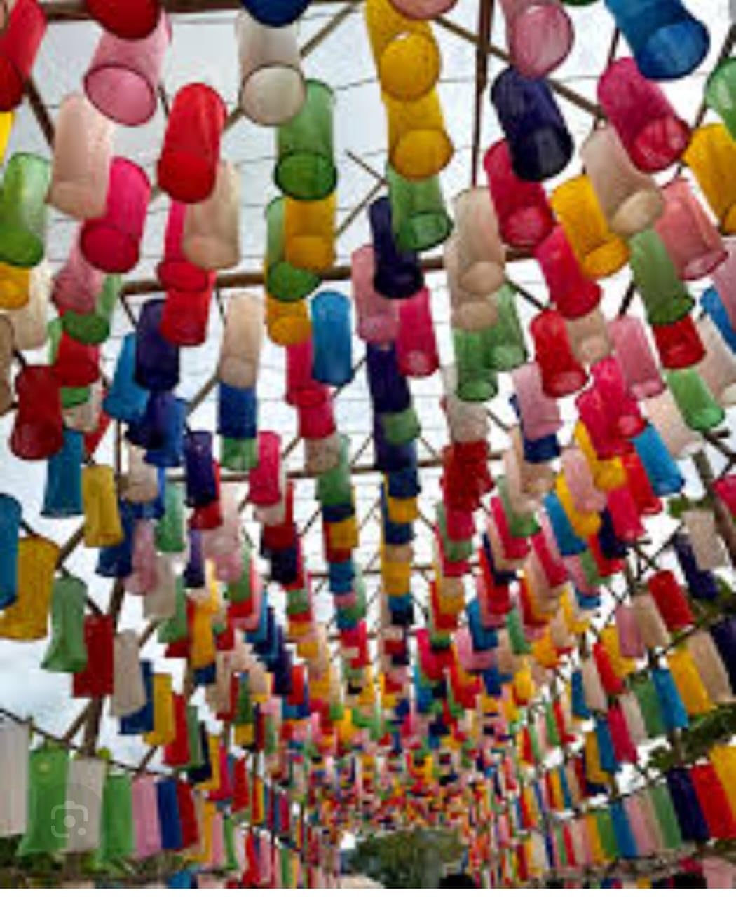 Non Woven Fabric Hanging Lanterns, Multicolour Cylinder Shape, 7x12 Inch, Party Decoration for Diwali Wedding Resort, Pack of 10-image-12