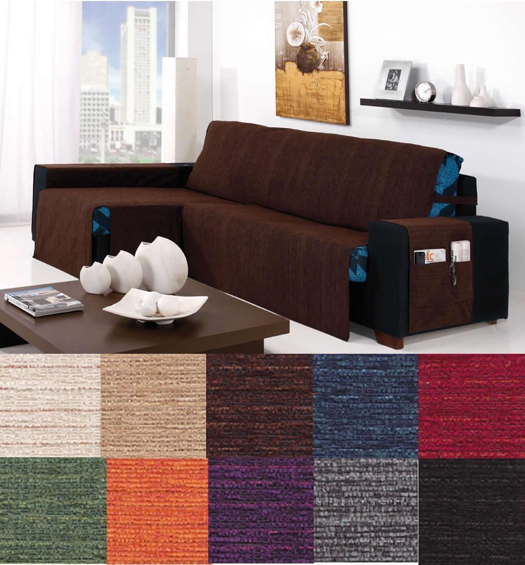 Copridivano universale per chaise longue, modello Kioto 280CM (Brazo