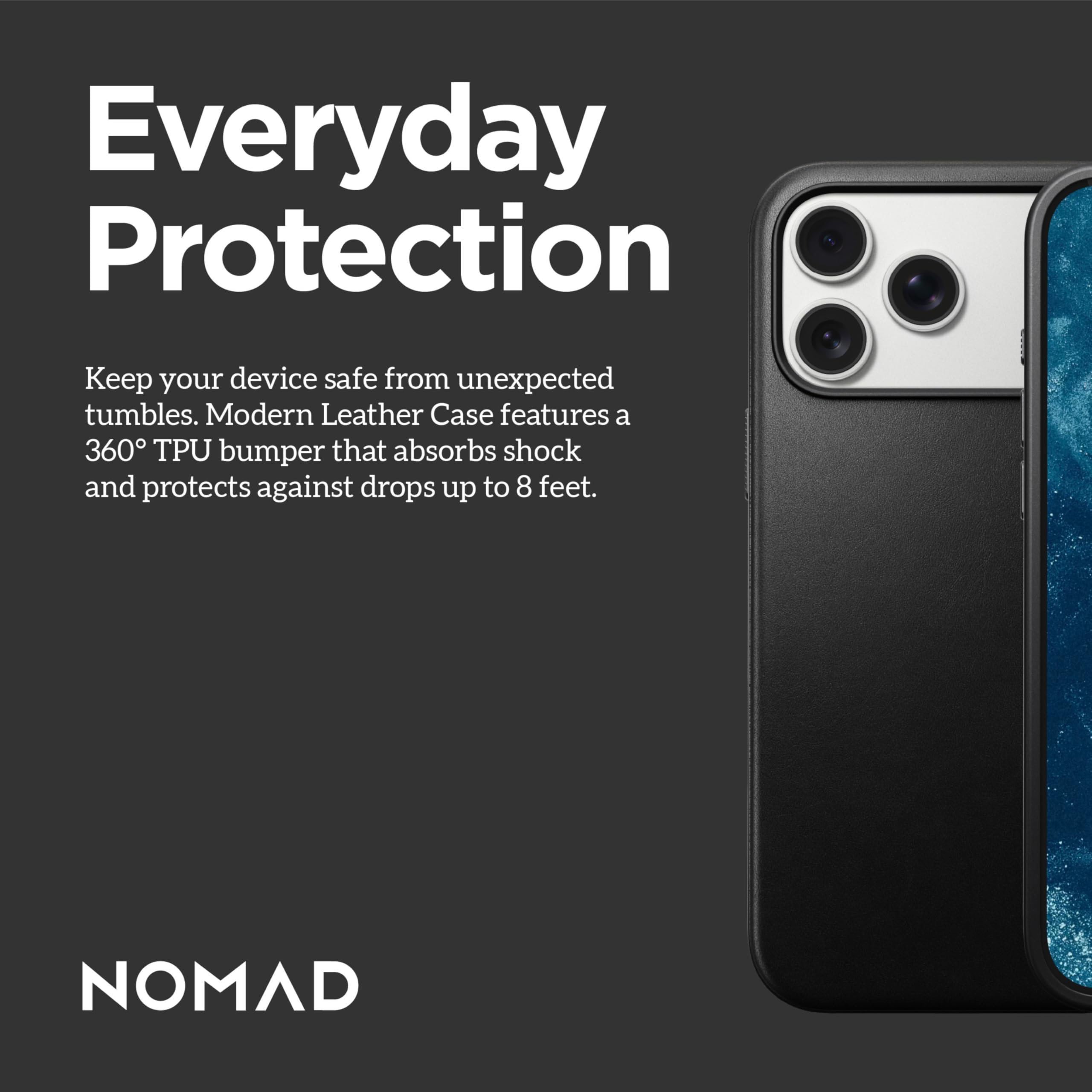 NOMAD Nowoczesne skórzane etui czarne kompatybilne z iPhone 17 Pro Max, skórzane etui Magsafe ładowanie kompatybilne etui na telefon do iPhone'a 17 Pro Max