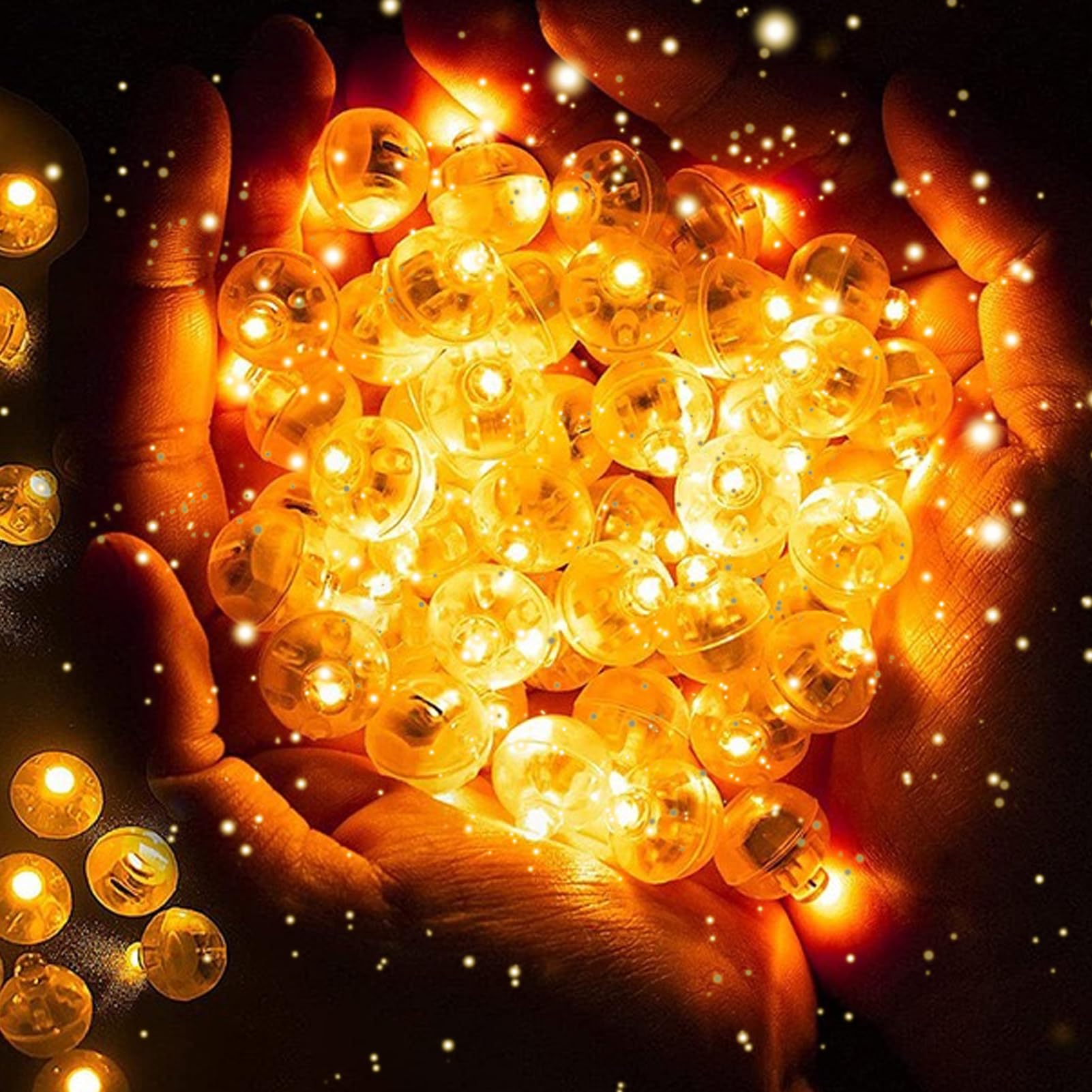 Skeadex 100 Stück LED Ballons Lichter,Warmweiß LED Ballonlichter Mini LEDs Licht mit Batterie Geburtstag Deko Runde Kleine Party Leuchtkugel für Hochzeit Luftballons Papierlaterne Weihnachten