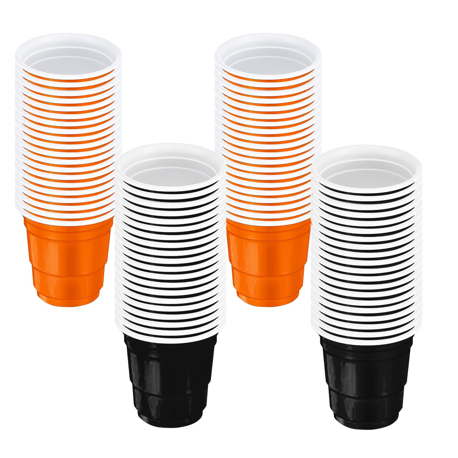 Bohue 80pcs Halloween Shot Glasses 2 oz Disposable Mini Cups - Black and Orange Party Supplies
