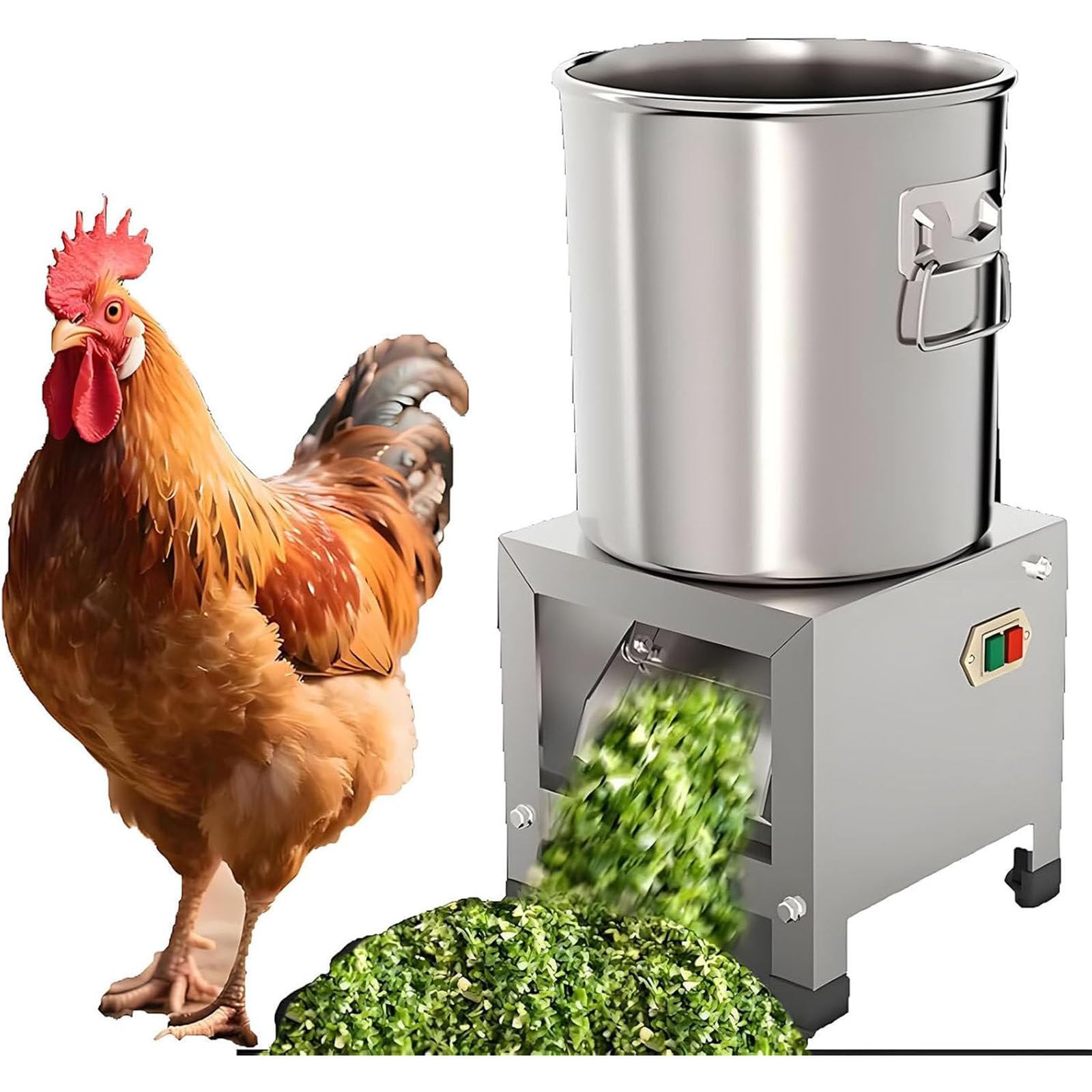 JozyJul Small Household Poultry Feed Processor, Durable Stainless Steel Construction, Chop Various Vegetables, for Farms, Livestock Breeding, and Ranches, Removable for Easy Cleaning