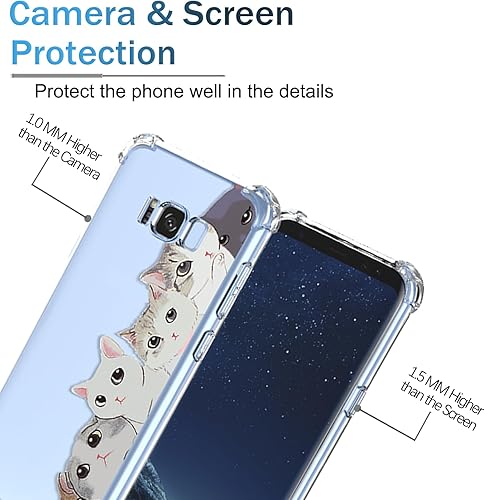 Miniatura 2 de Funda transparente para Galaxy S8 Plus Samsung S8 Plus con bonito patrón de gato de dibujos animados, TPU suave, a prueba de golpes, antiarañazos,