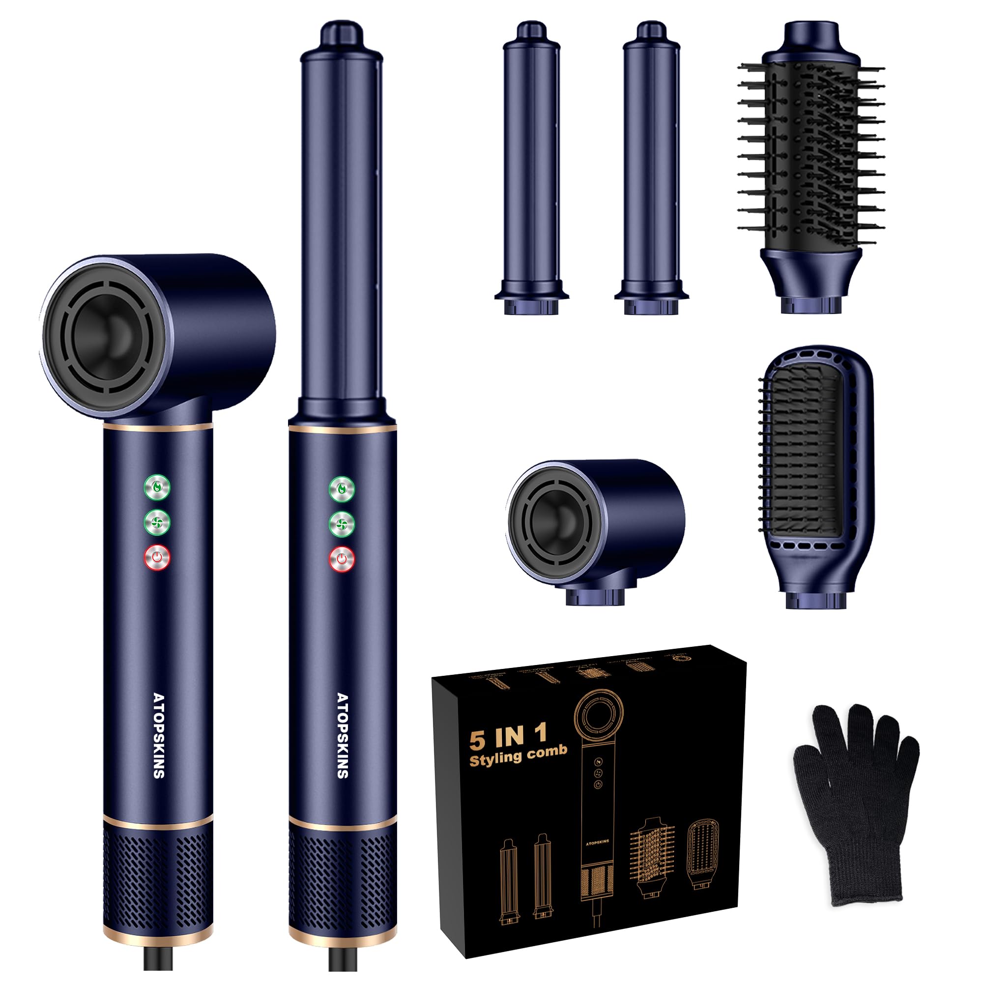 Air Styler 5 en 1 Secador de Pelo 110 000 rpm 20 m/s Cepillo Alisador Rizador 340 g