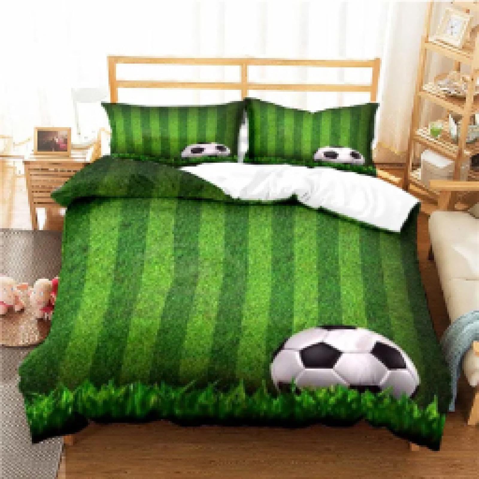 Housse de couette football cadeau idéal pour lit queen size d un jeune joueur