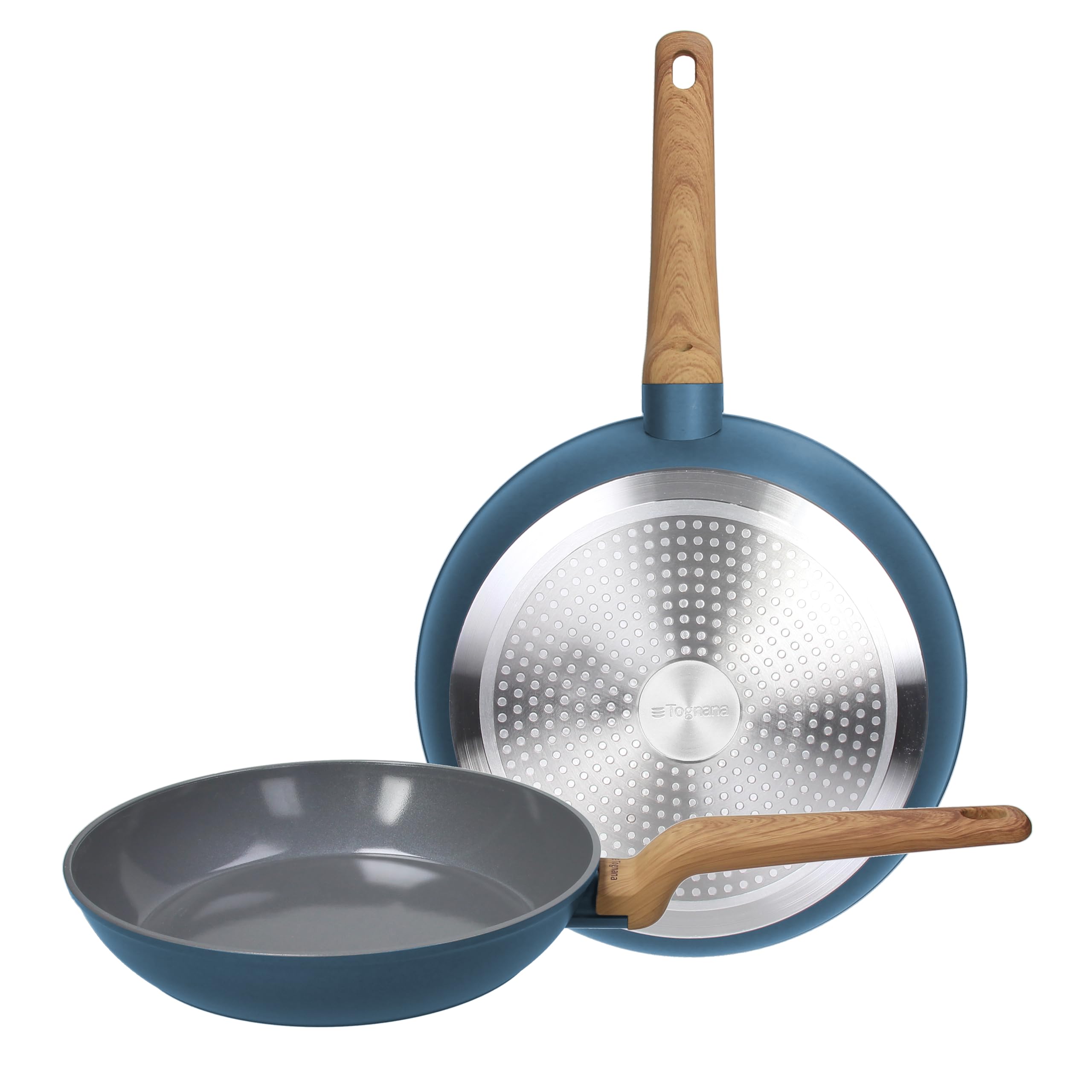 Poêles 24/28 cm Tognana T-Care en aluminium de qualité supérieure bleue