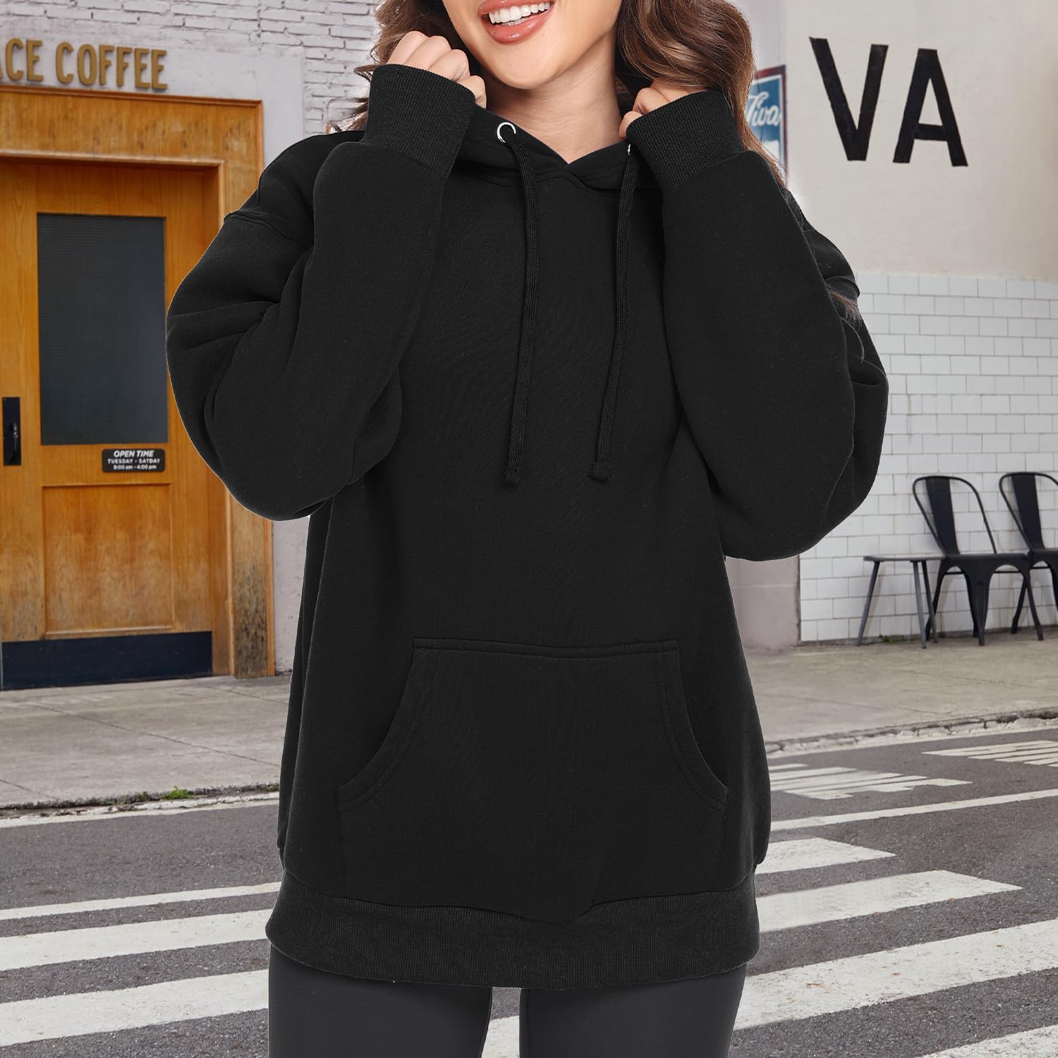 Womens Oversized Sweatshirts Fleece Long Sleeve Hoodies Pullover 2025 Fall Winter Fashion Outfits Y2K Clothes - Image 2
