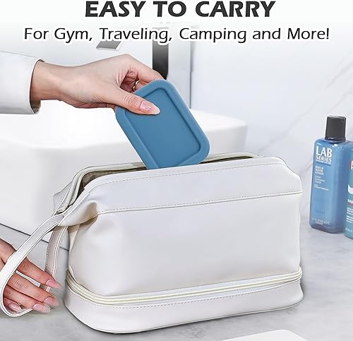 Miniatura 7 de Estuche de jabón de viaje de silicona a prueba de fugas con capa de drenaje, contenedor de jabón portátil compacto, soporte de jabón inastillable