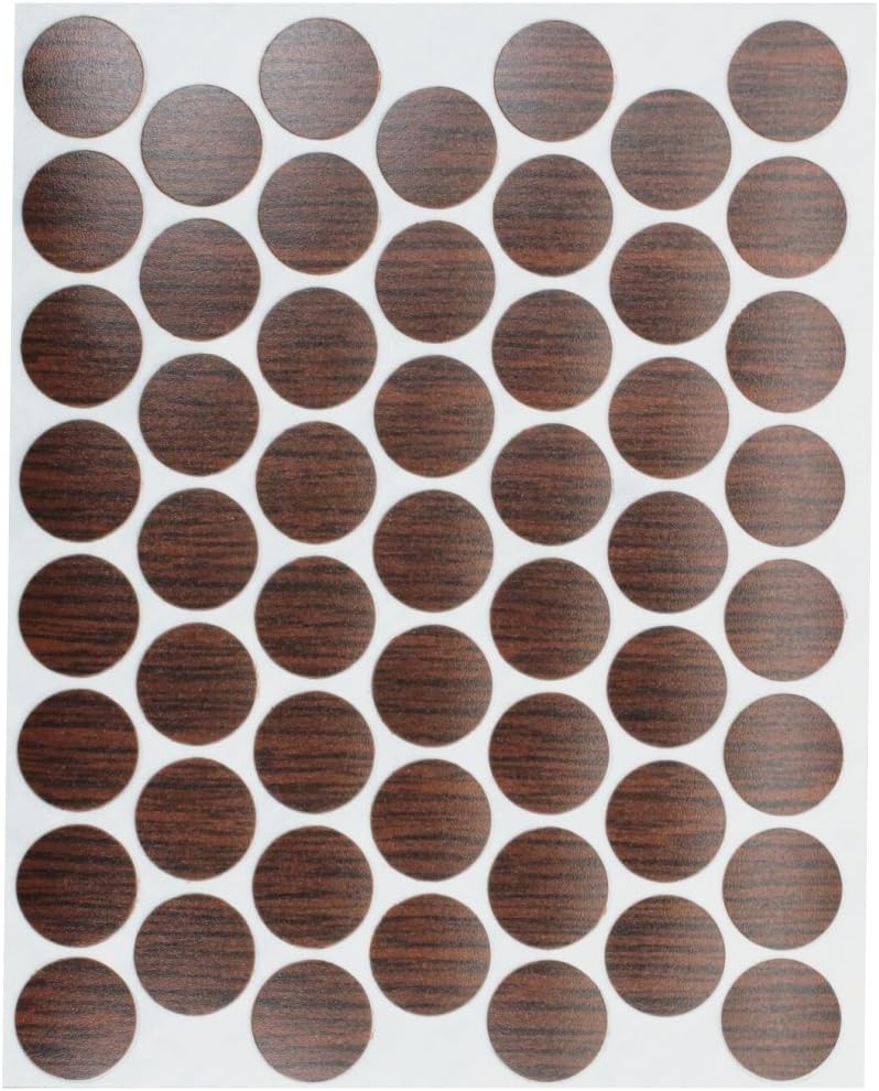 53 Pack Fastcap FC.WP.916.IW 9/16" Self Adhesive Furniture Cabinet Screw Cap Covers Imperial Walnut